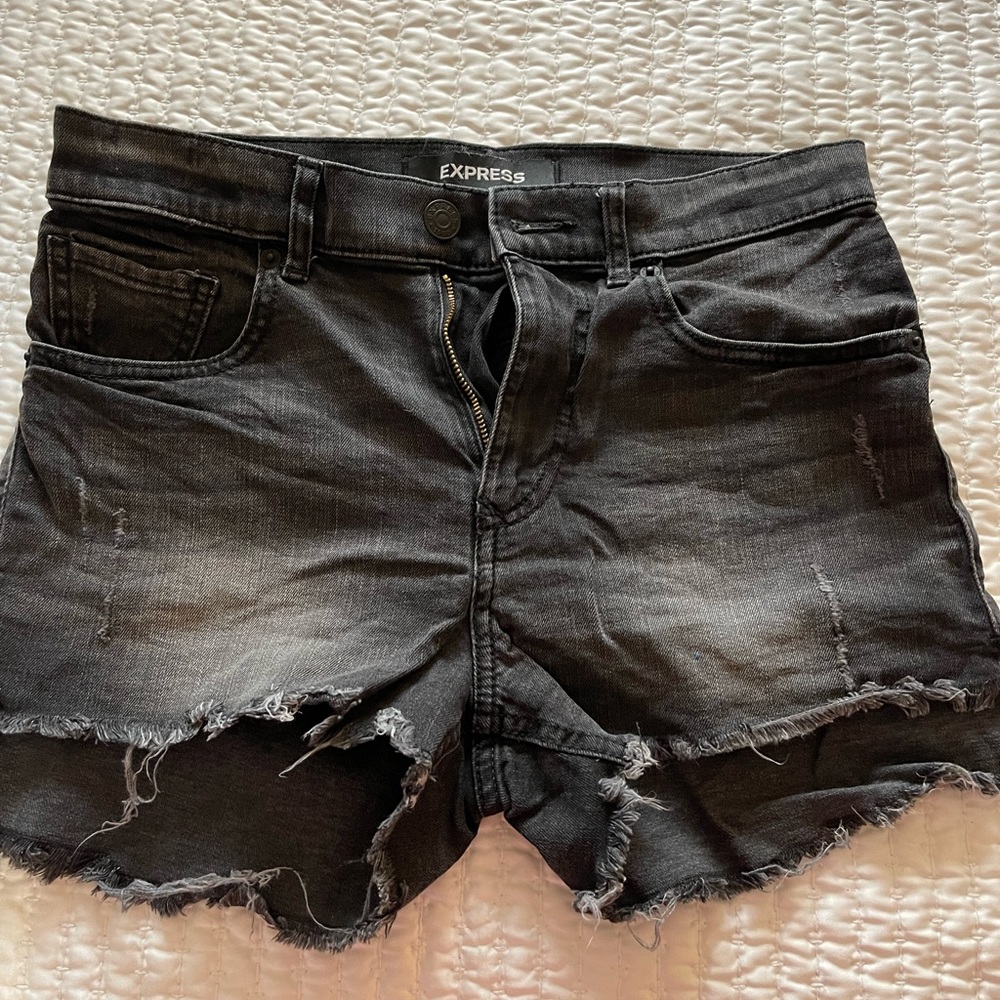 Express Size 2 High Rise Black Jean Shorts